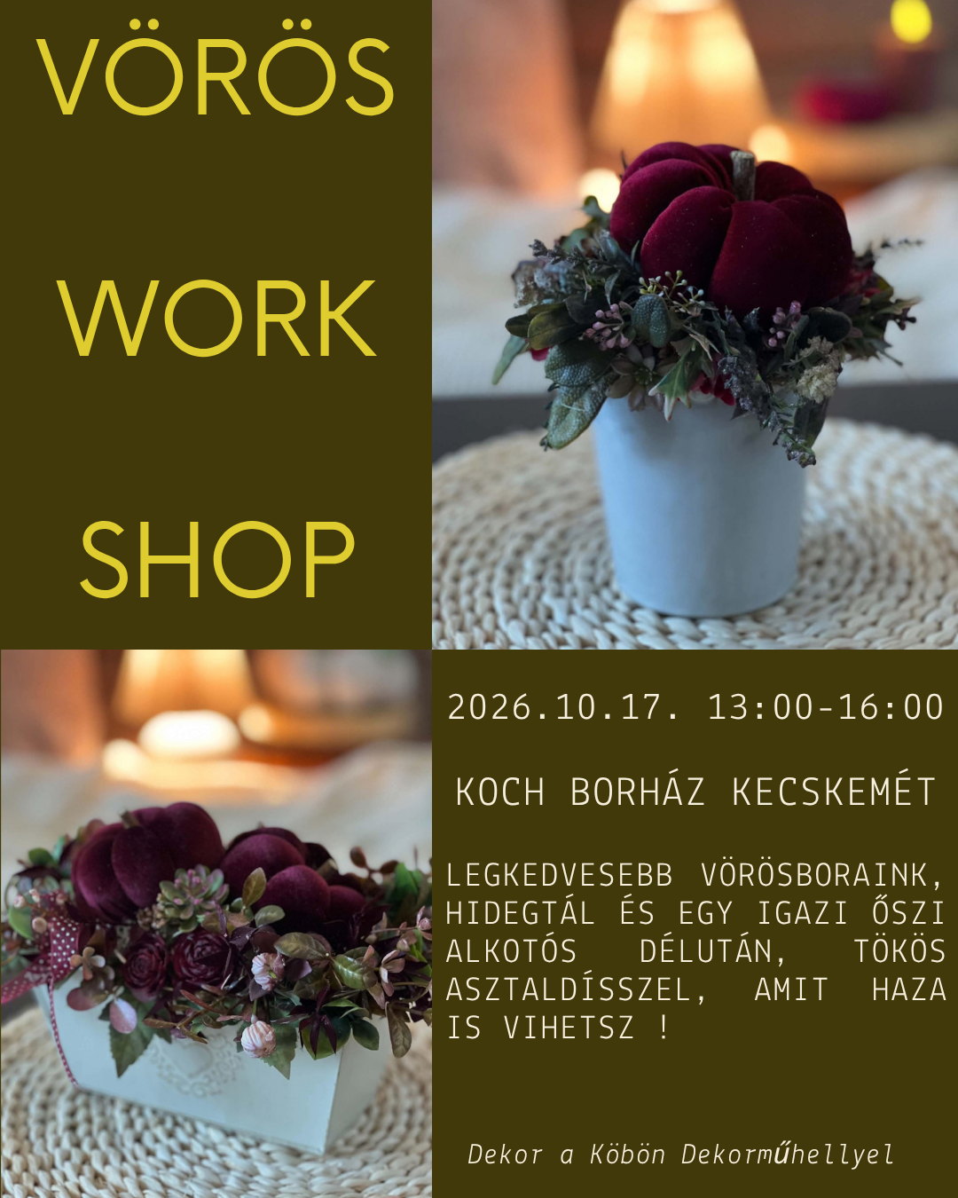 vörös, workshop, koch, kecskemét