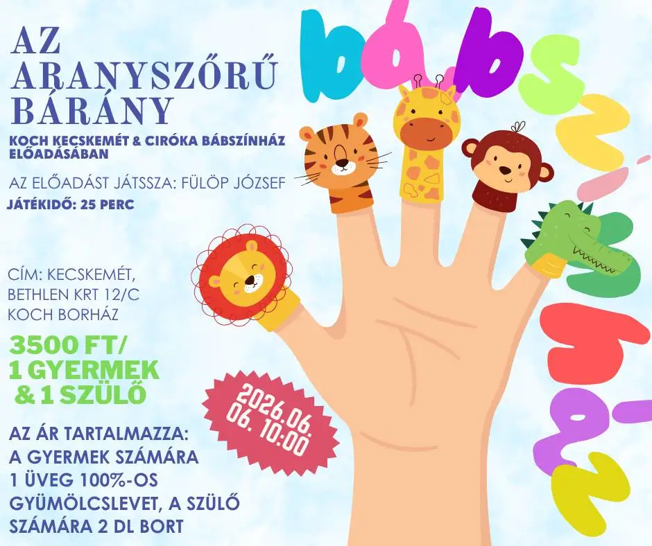 Ciróka bábszínház előadás a Koch Borházban